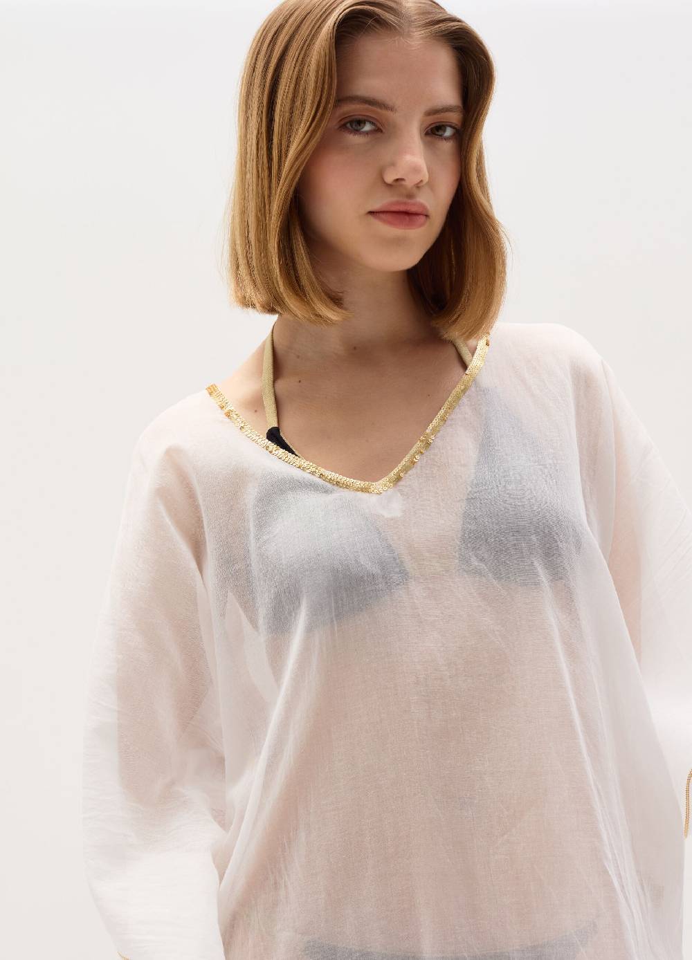 Ovs Poncho copri costume con profili in lurex Economico