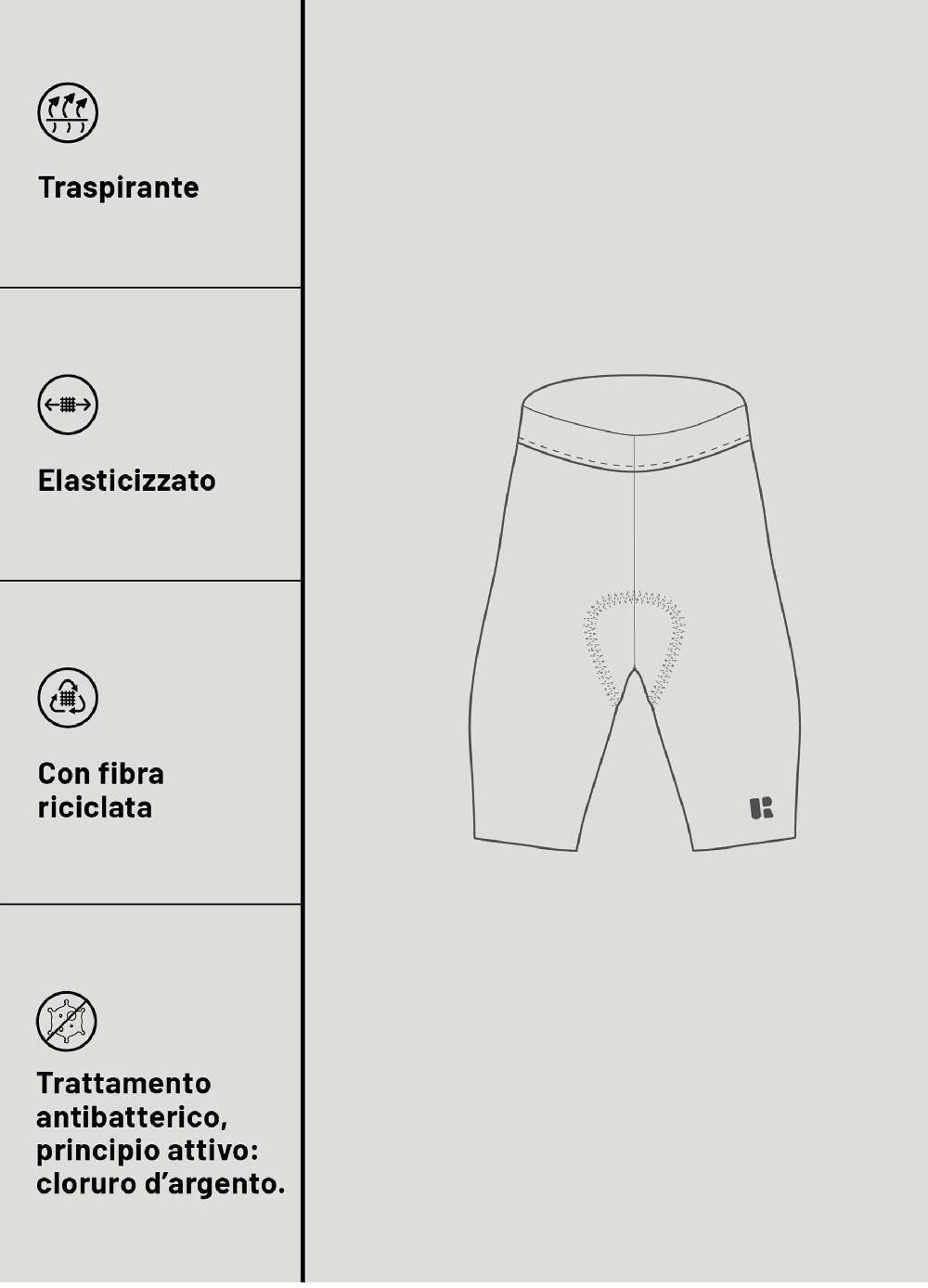 Ovs Leggings ciclista con pad Urban Riders Saldi Di Fabbrica