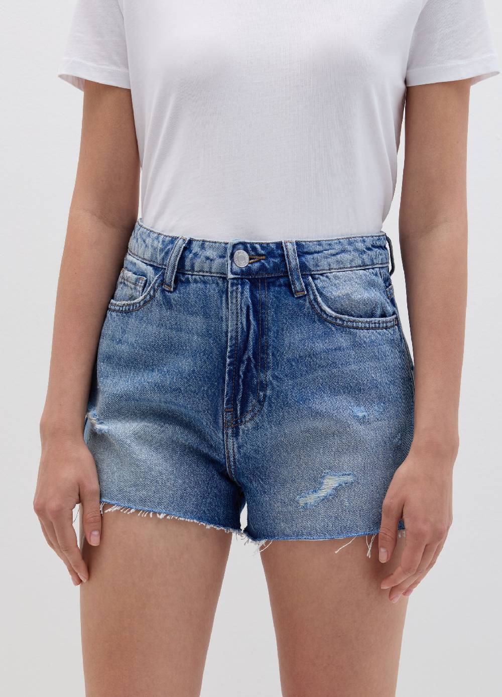 Ovs Shorts in denim con strappi e abrasioni Acquista Ora