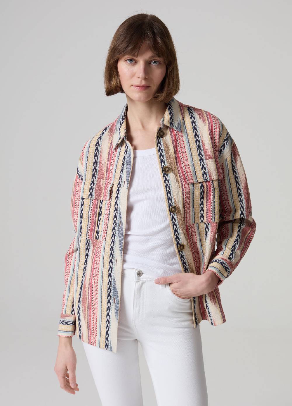 Ovs Shacket a righe multicolor con disegni etnici Novità