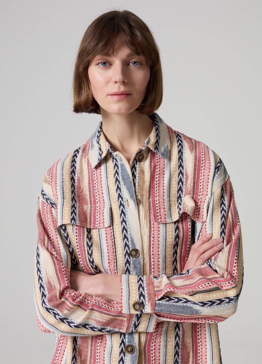 Ovs Shacket a righe multicolor con disegni etnici Novità