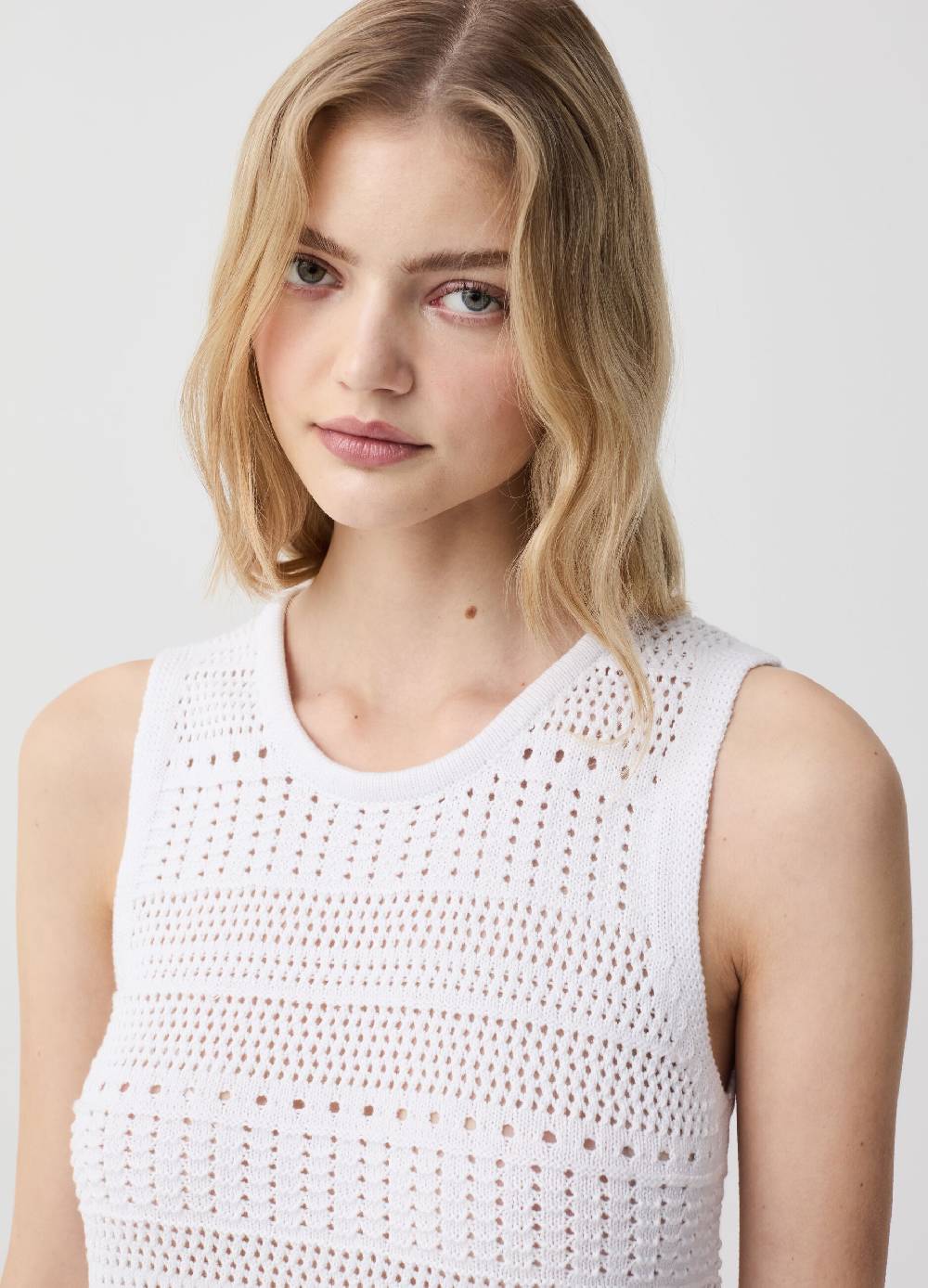 Ovs Abito corto in cotone crochet Offerta