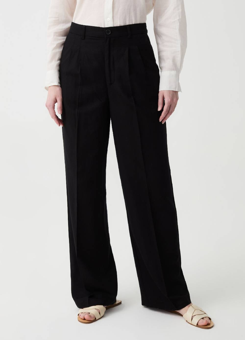 Ovs Pantalone wide leg con pinces In Saldo
