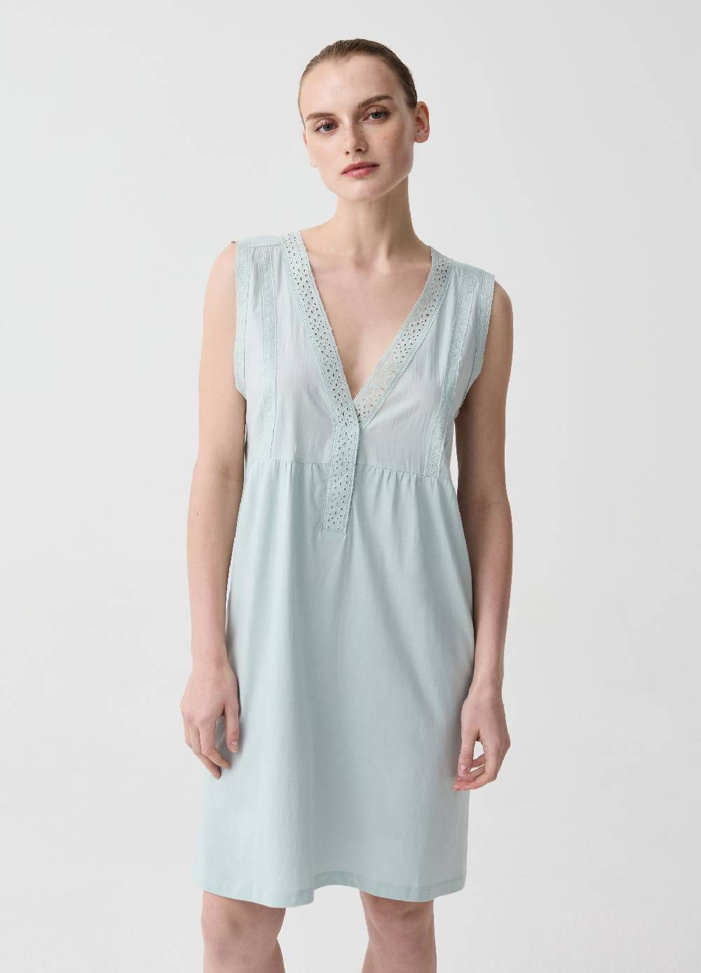 Ovs Camicia da notte scollo a V con sangallo Nuova
