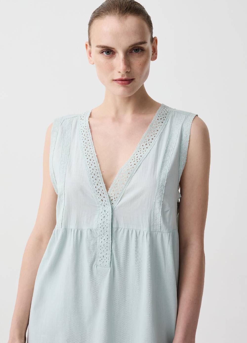 Ovs Camicia da notte scollo a V con sangallo Nuova