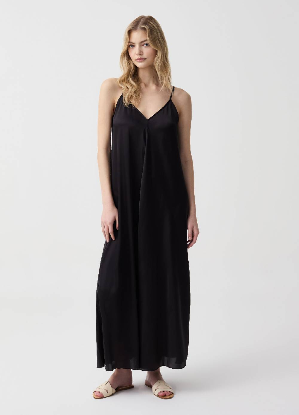 Ovs Vestito lungo in satin con spalline sottili Moda