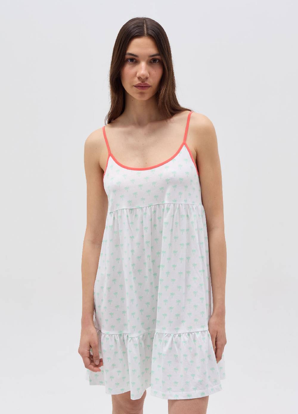 Ovs Camicia da notte con balza stampa palme Vendita