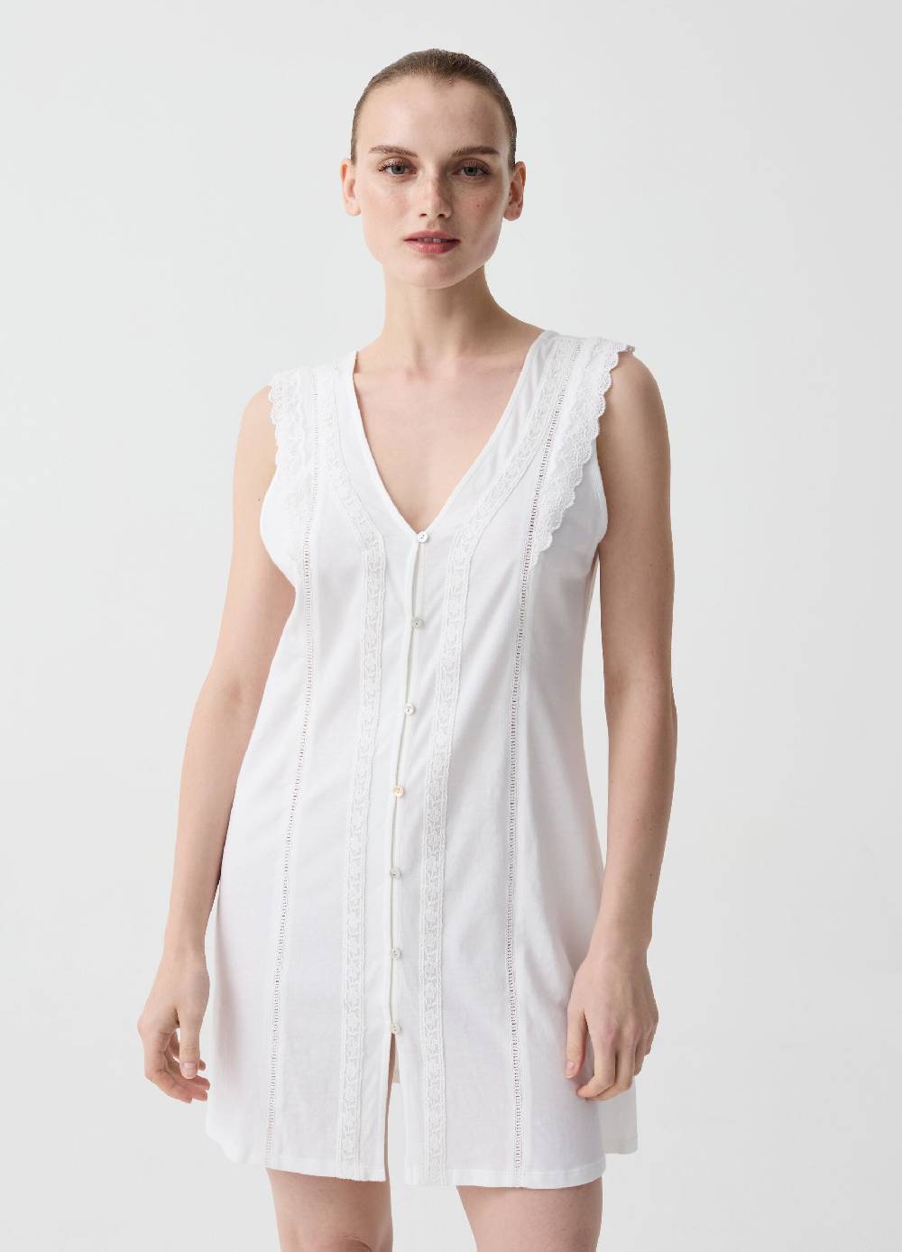 Ovs Camicia da notte con pizzo e bottoni Promozione Limitata