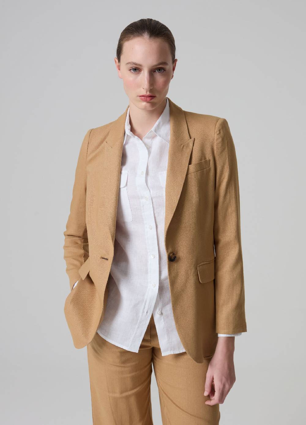 Ovs Blazer PIOMBO in lino e viscosa Presa