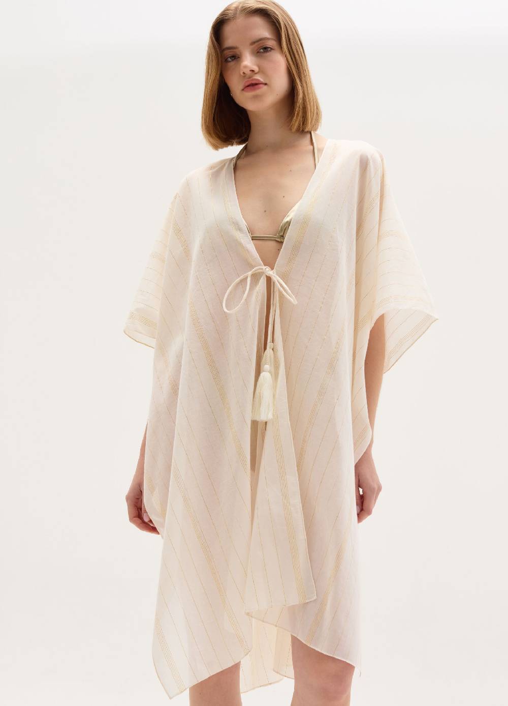 Ovs Kimono lungo copri costume a righe in lurex Sconto