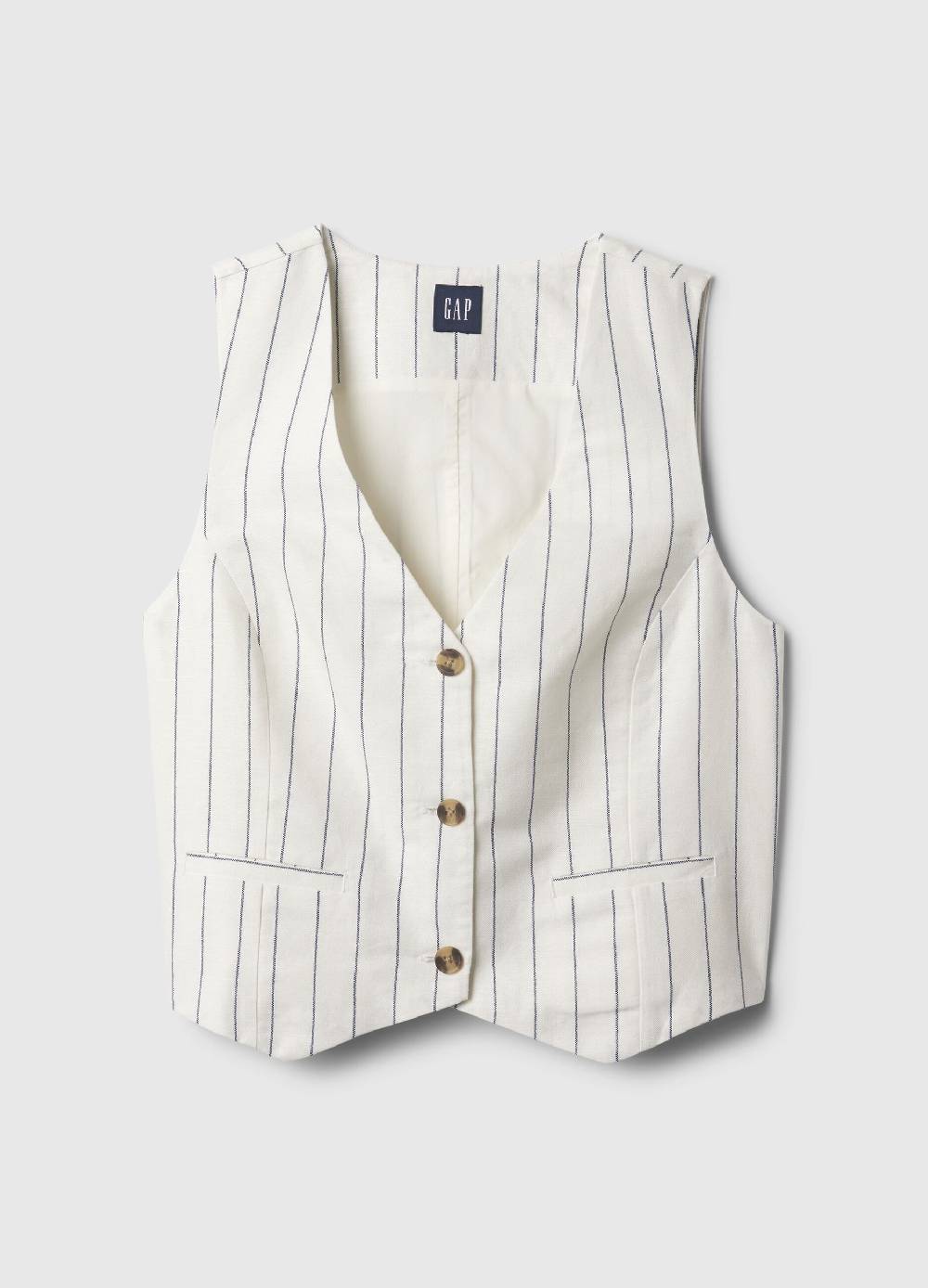 Ovs Gilet in lino e viscosa scollo a V Italia