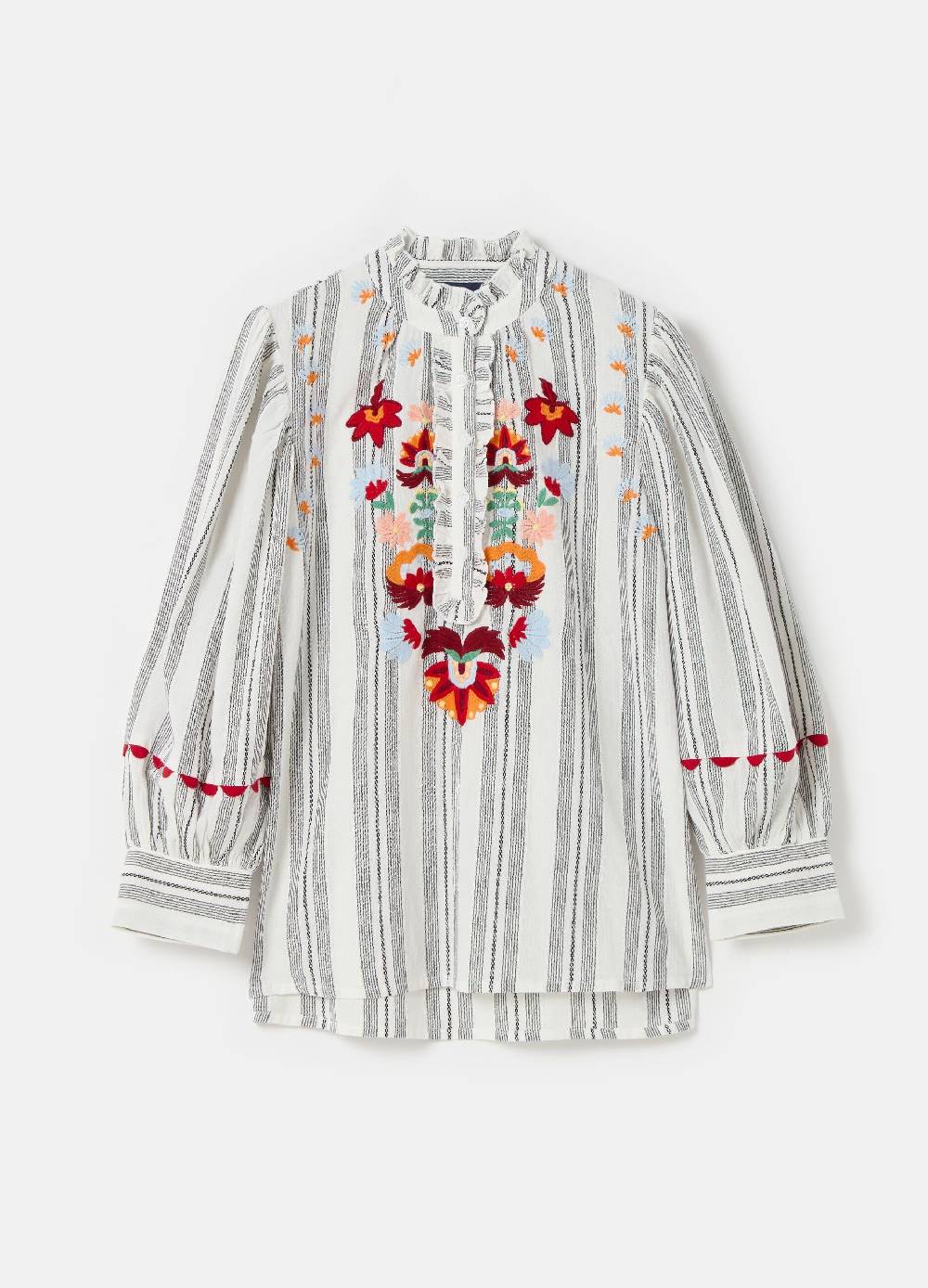 Ovs Blusa a righe con fiori ricamati Moda