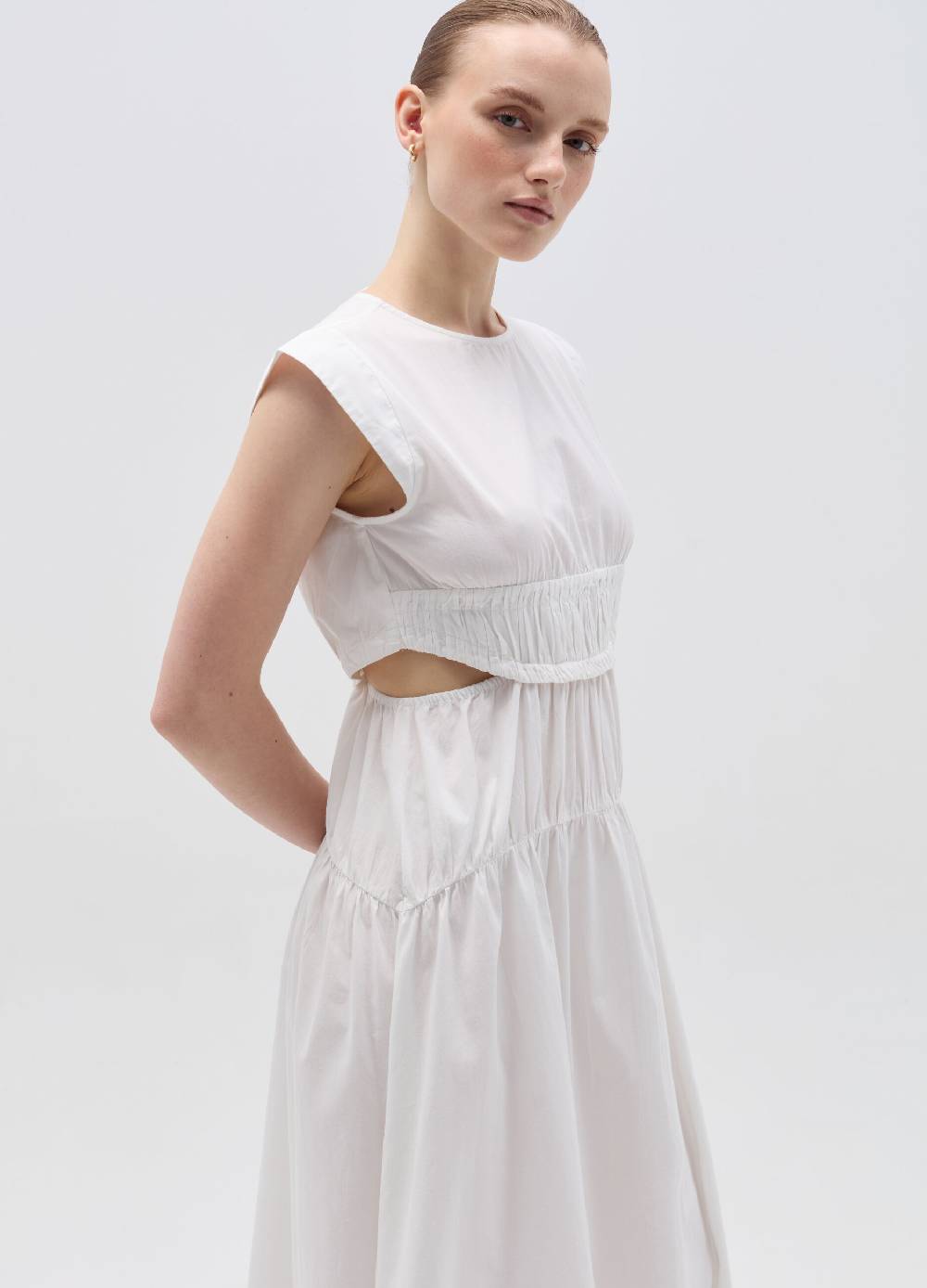 Ovs Vestito lungo in popeline con dettagli cut out Nuovo