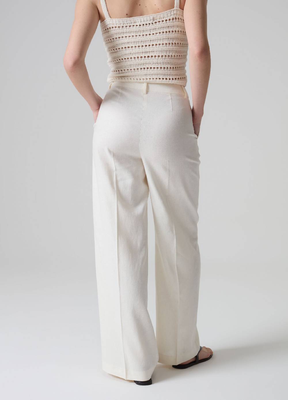 Ovs Pantaloni ampi in lino e viscosa PIOMBO Qualità Garantita