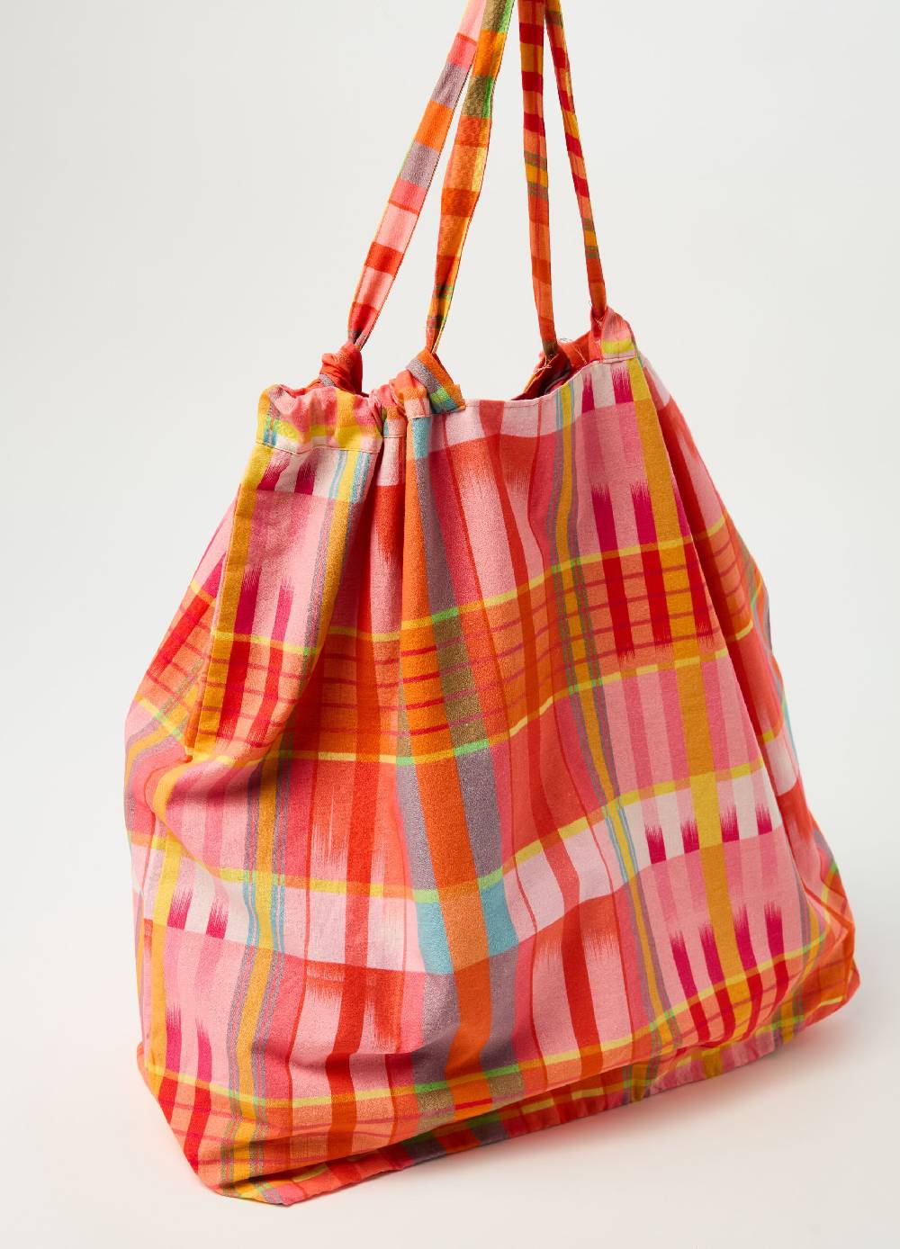 Ovs Shopping bag in cotone a quadri e righe Consegna Veloce