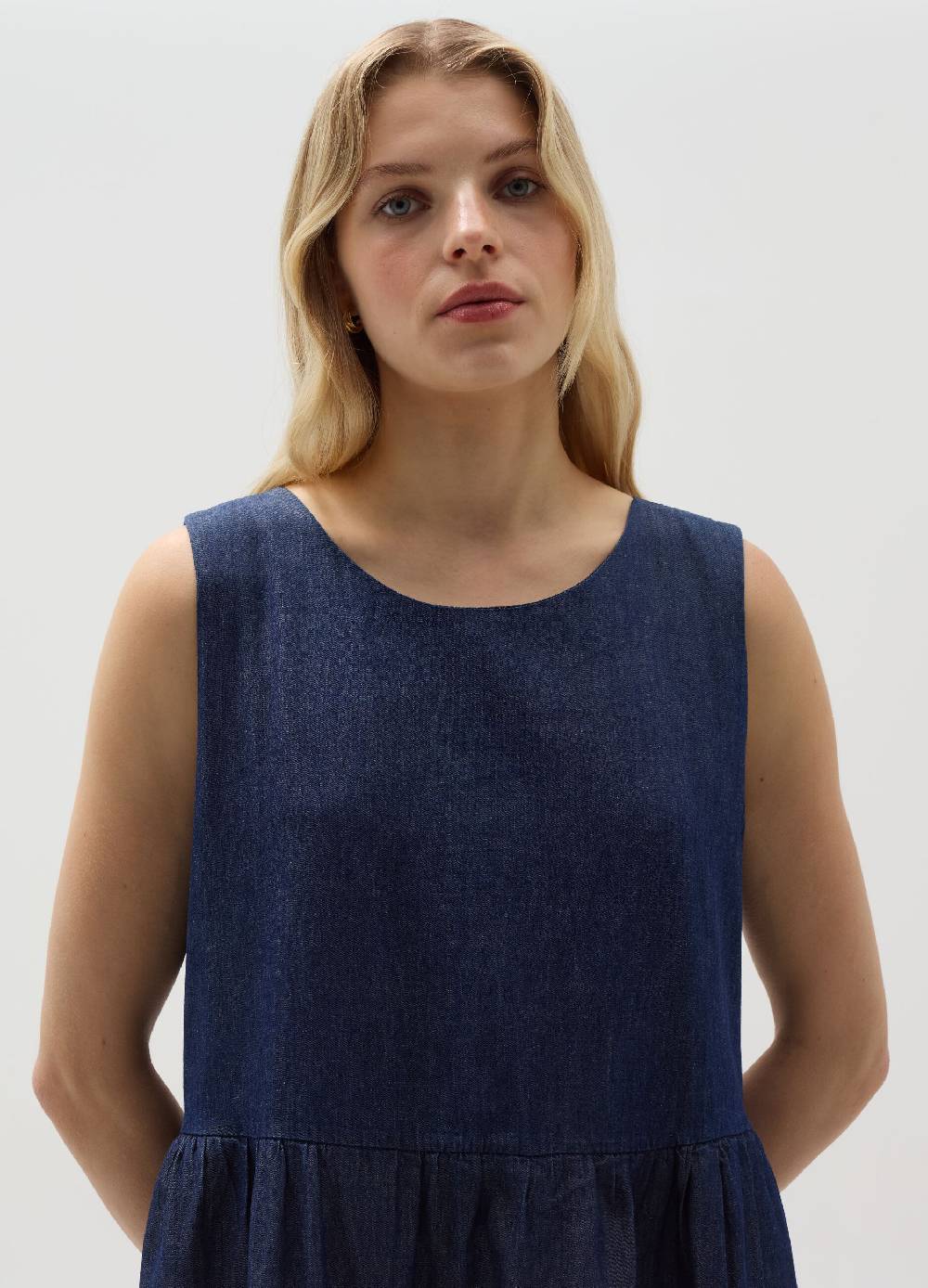 Ovs Vestito lungo in denim a balze Online