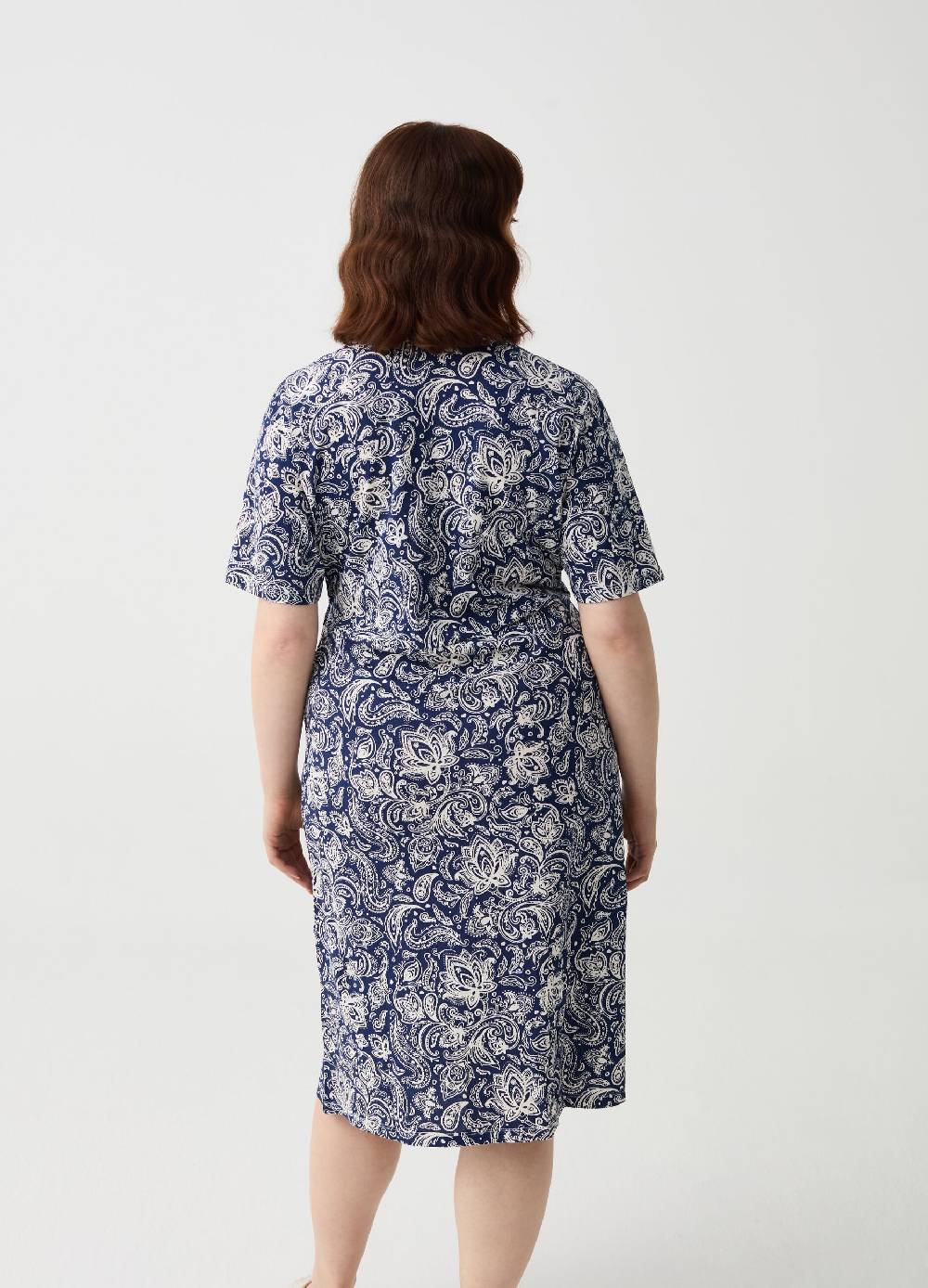 Ovs Abito corto a portafoglio stampa paisley Curvy Moda