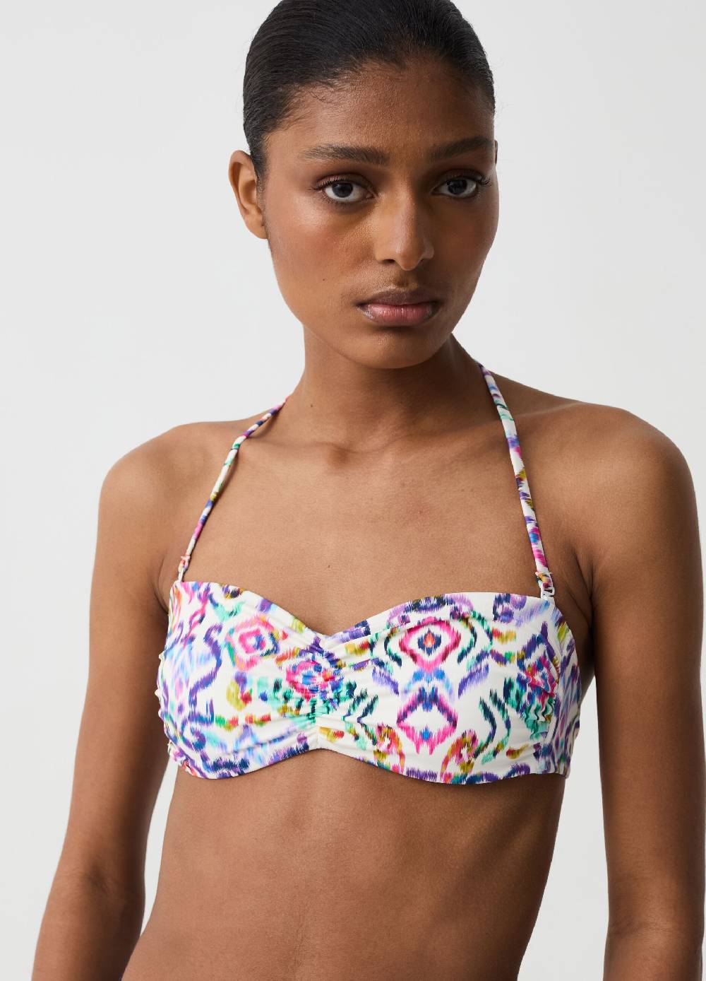 Ovs Top bikini a fascia con stampa ikat 2025
