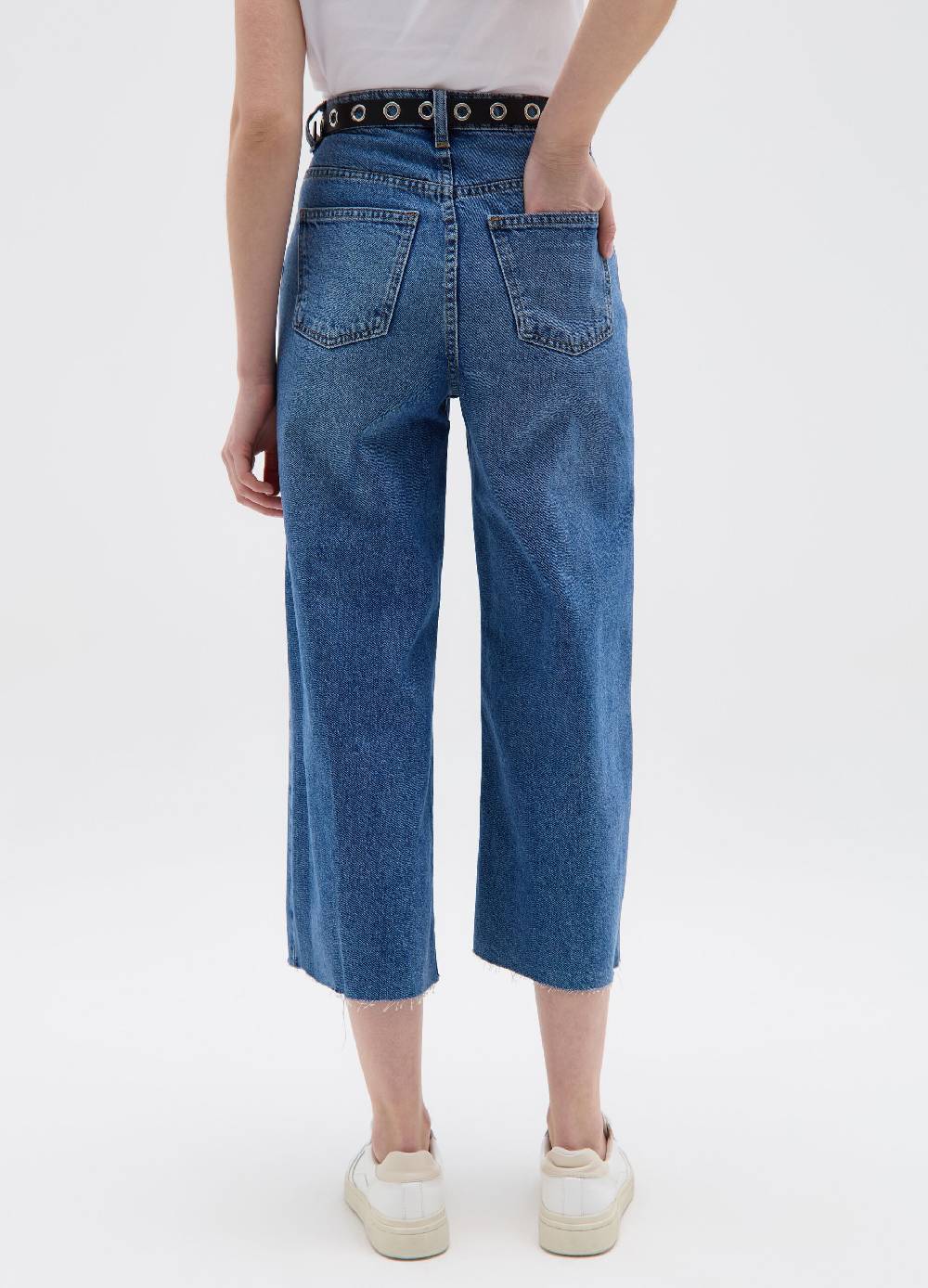 Ovs Jeans wide leg crop con stampa RE-UP Italy