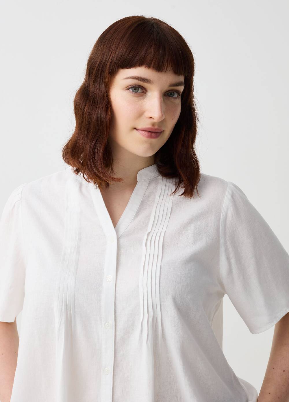 Ovs Blusa in lino e viscosa con bottoni Curvy 2025