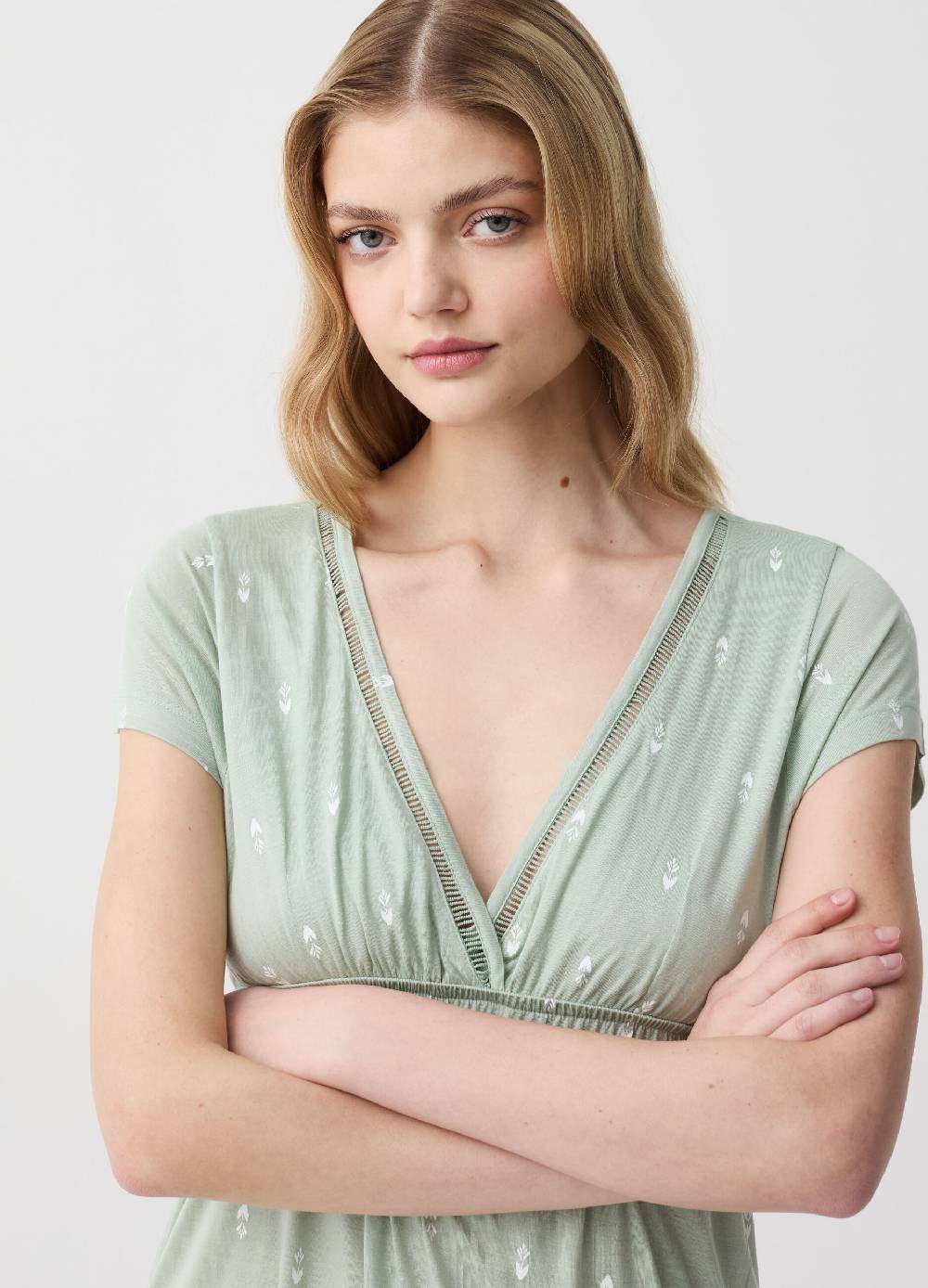 Ovs Camicia da notte stile impero con stampa Consegna Veloce
