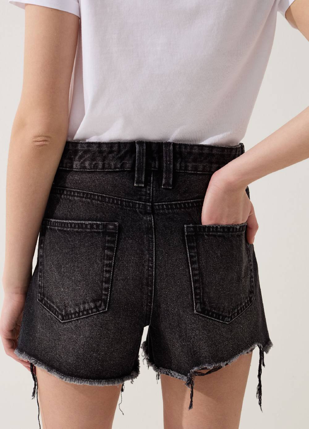 Ovs Shorts in denim con strappi a vita alta Economico
