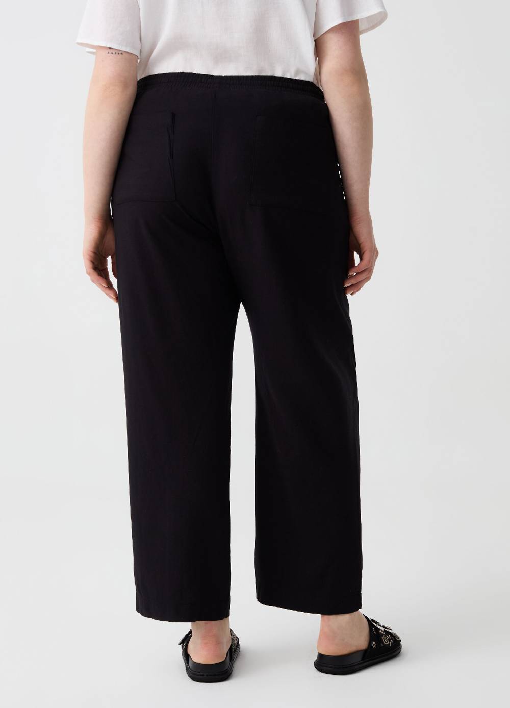 Ovs Pantaloni wide leg in lino e viscosa Curvy Offerte
