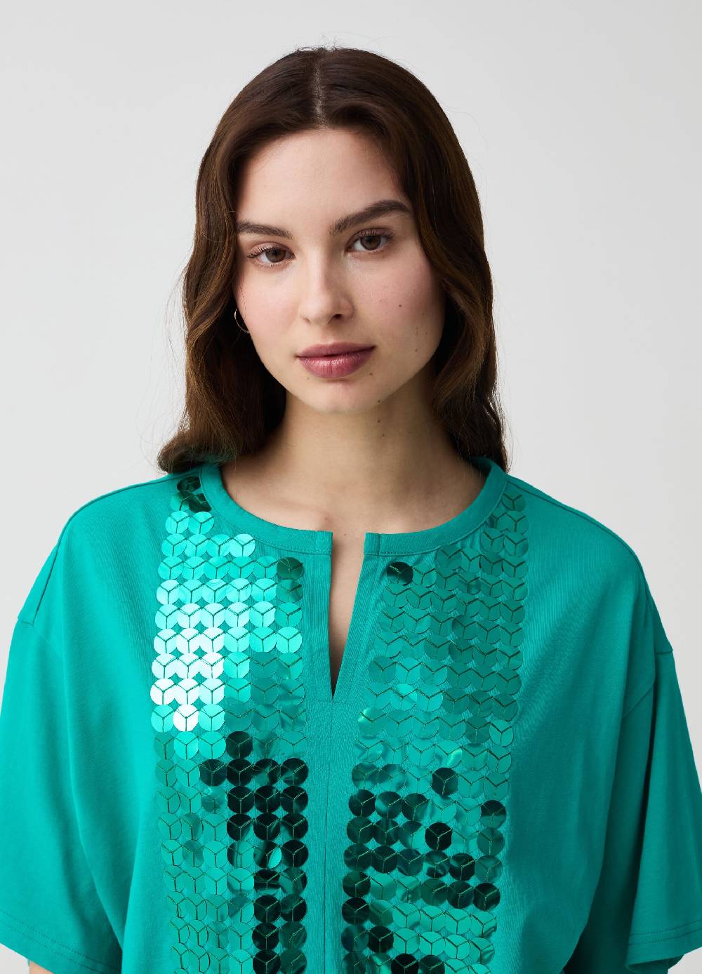 Ovs T-shirt con paillettes maniche a kimono Promozione
