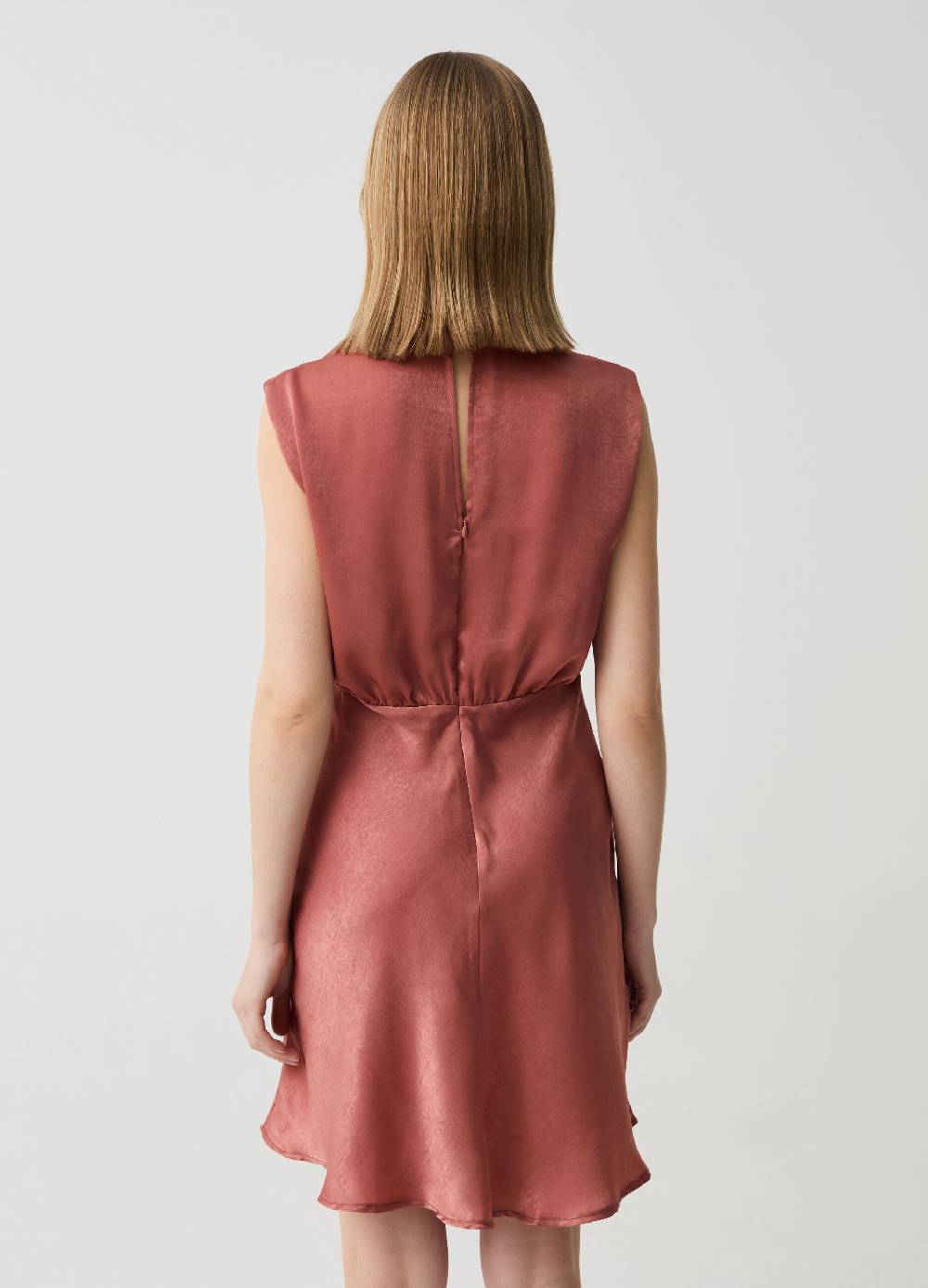 Ovs Abito smanicato in satin con drappeggio Consegna Veloce