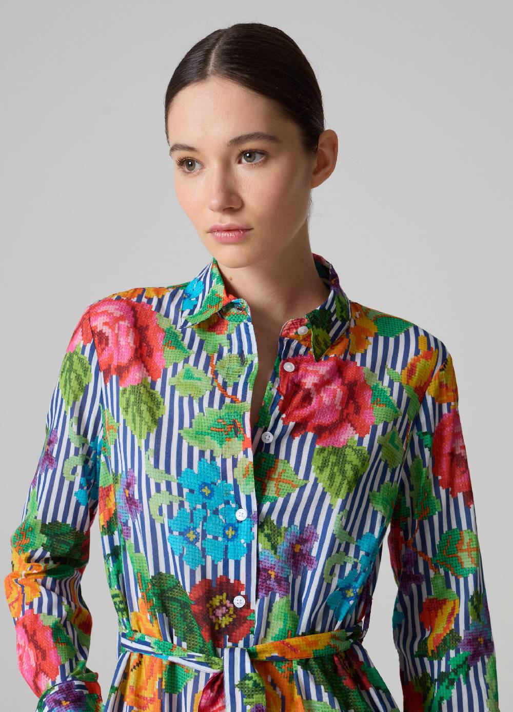 Ovs Vestito chemisier a righe con disegno a fiori Affare Del Giorno