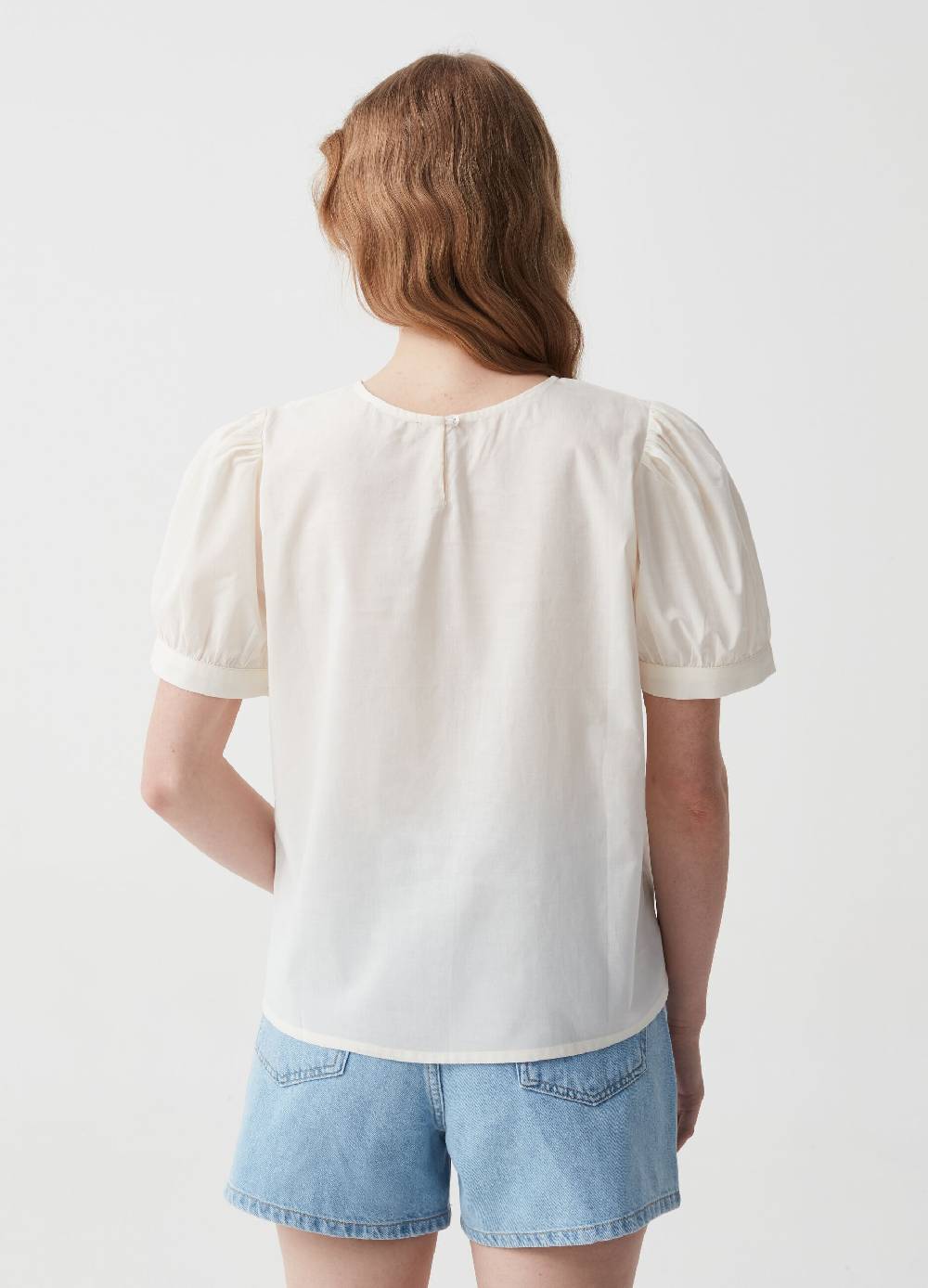 Ovs Blusa in cotone con inserto in sangallo Online