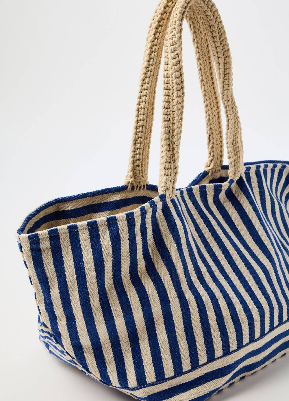 Ovs Maxi shopping bag in cotone a righe Hotsell