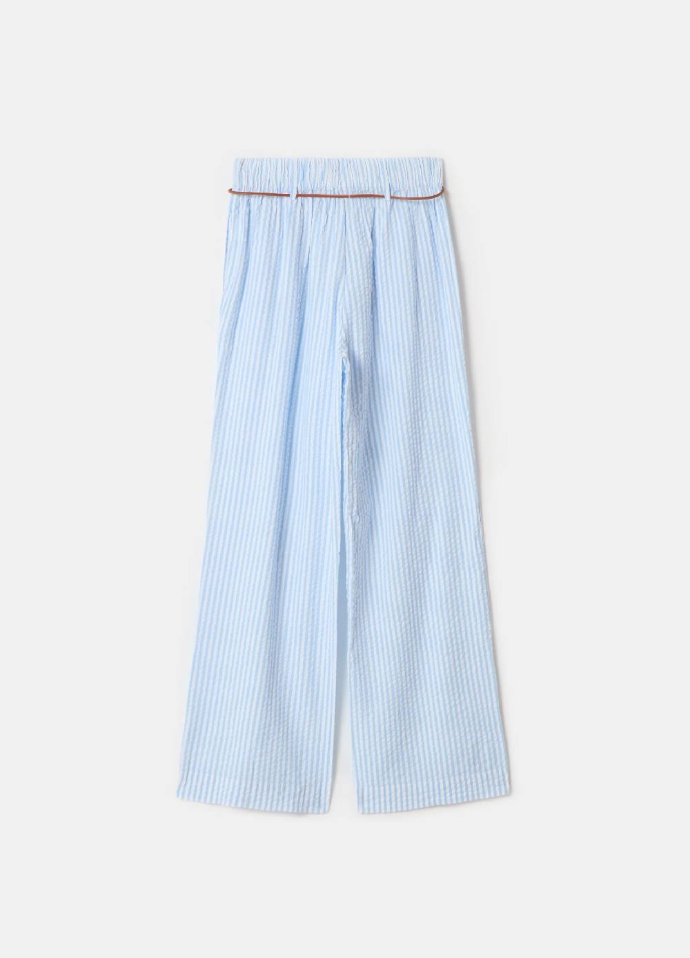 Ovs Pantaloni in seersucker a righe con cintura Rilascio limitato