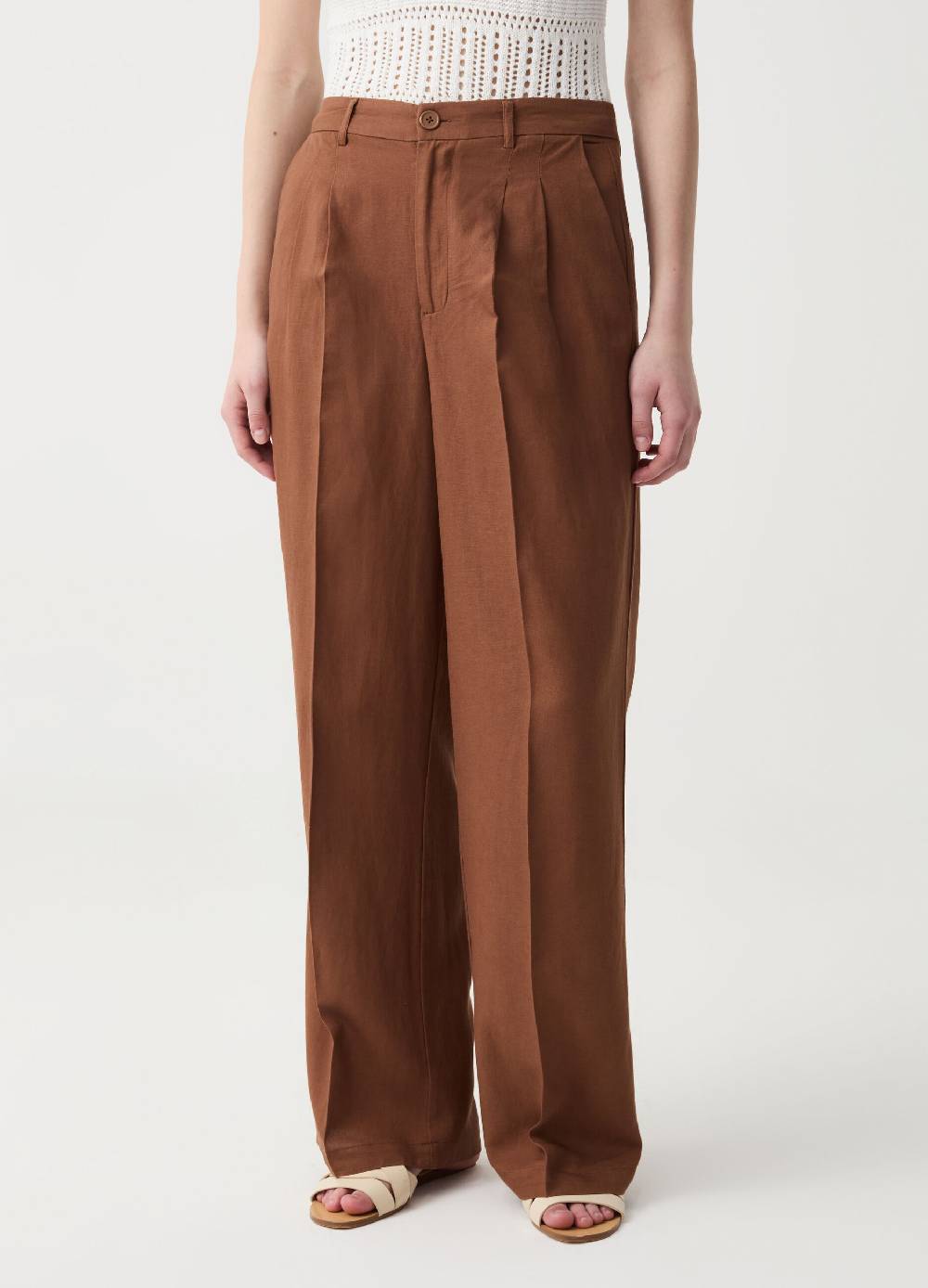 Ovs Pantalone wide leg con pinces Consegna Veloce