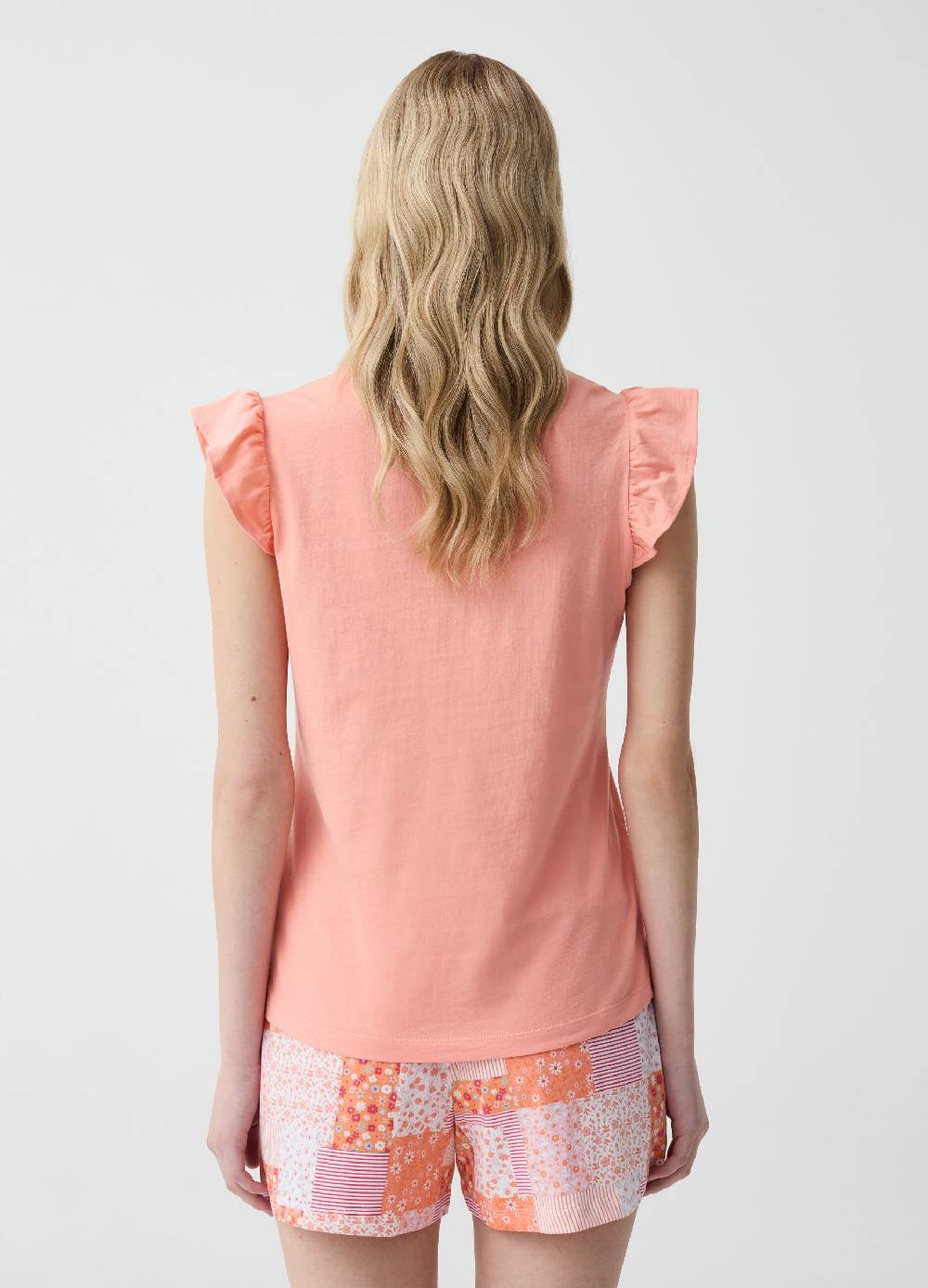 Ovs Pigiama corto con volant stampa patchwork Fino Al -60%
