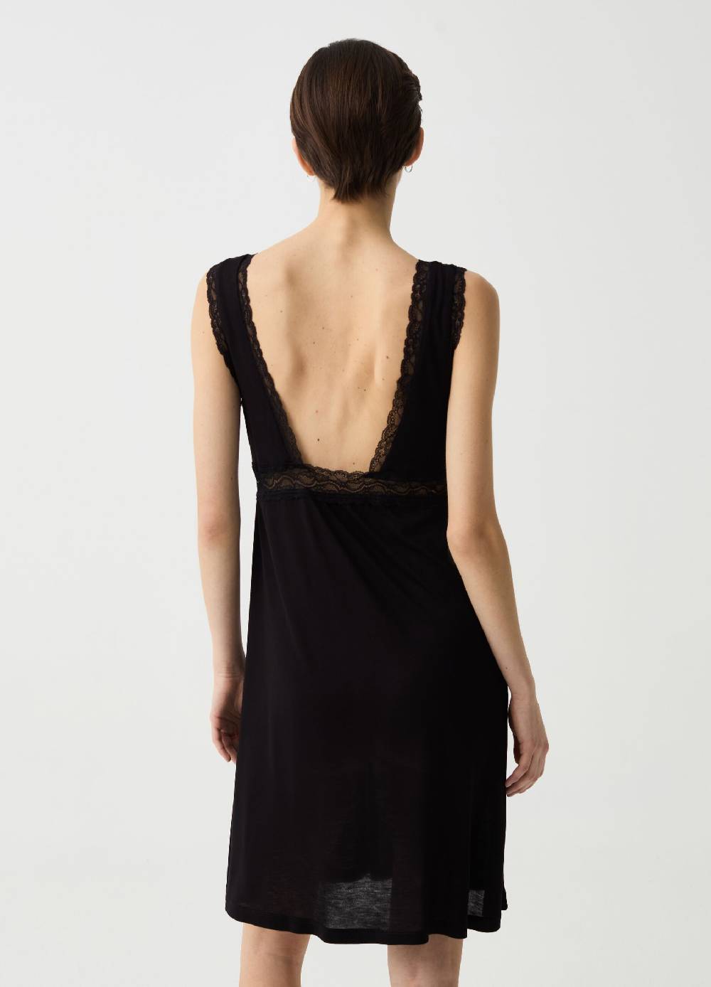 Ovs Camicia da notte in viscosa con pizzo Saldi Di Fabbrica