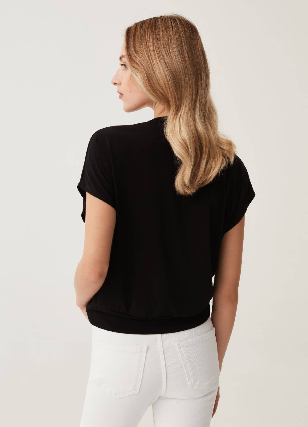 Ovs Maglia in crêpe con scollo a V e nodo In Linea