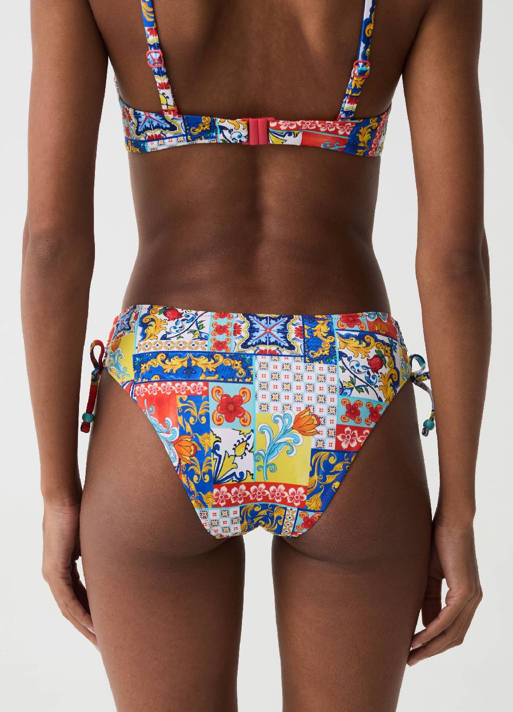 Ovs Slip bikini con coulisse stampa maioliche Shopping Online