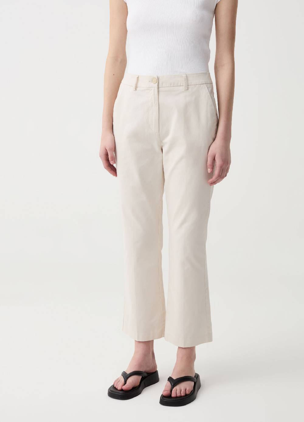 Ovs Pantalone crop a sigaretta in cotone Online