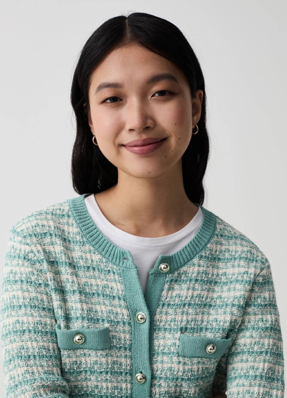 Ovs Giacca cardigan effetto tweed con bottoni lucidi Outlet