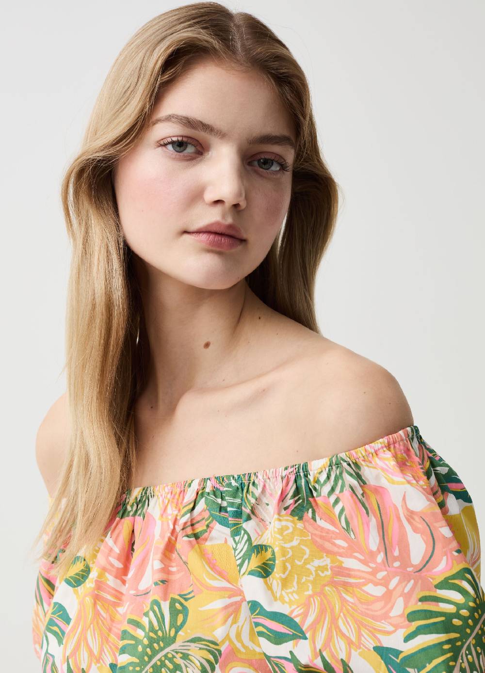 Ovs Crop top in cotone con spalle scoperte Vendita Economica