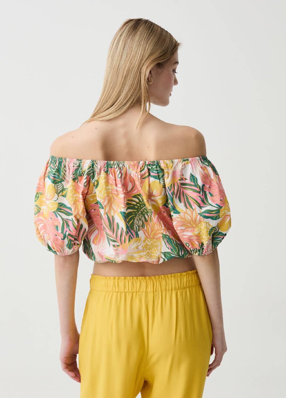 Ovs Crop top in cotone con spalle scoperte Vendita Economica