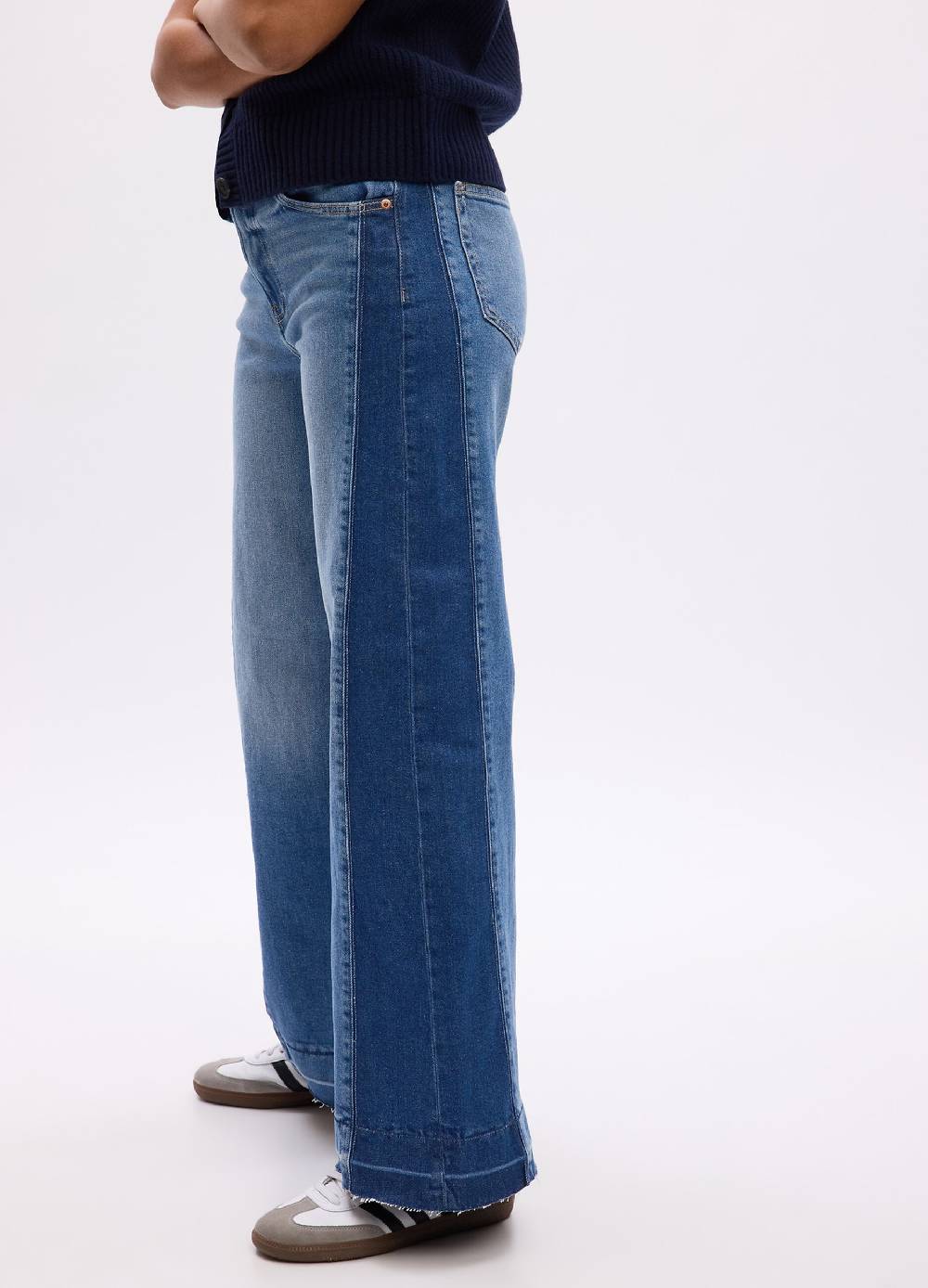 Ovs Jeans wide leg bicolore a vita alta Soddisfazione Garantita
