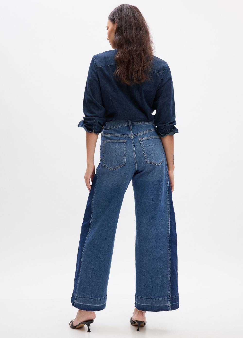Ovs Jeans wide leg bicolore a vita alta Soddisfazione Garantita