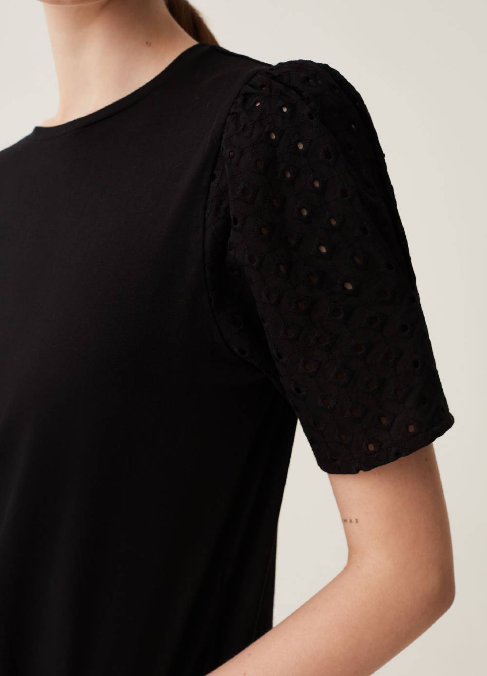 Ovs T-shirt maniche a palloncino in sangallo Economico
