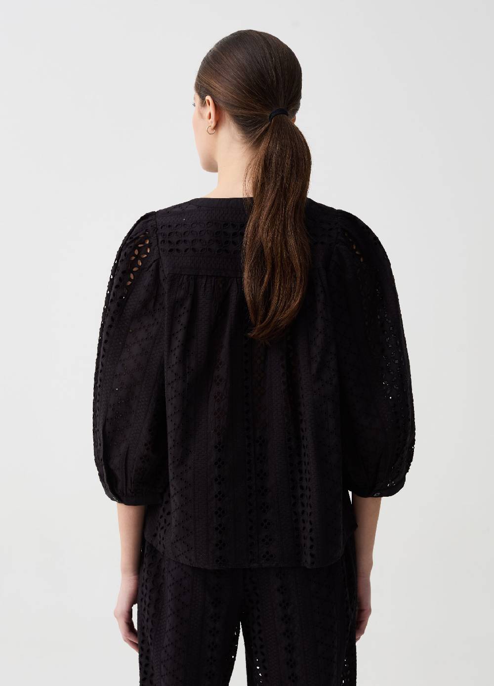 Ovs Blusa in pizzo sangallo maniche a tre quarti Offerte speciali