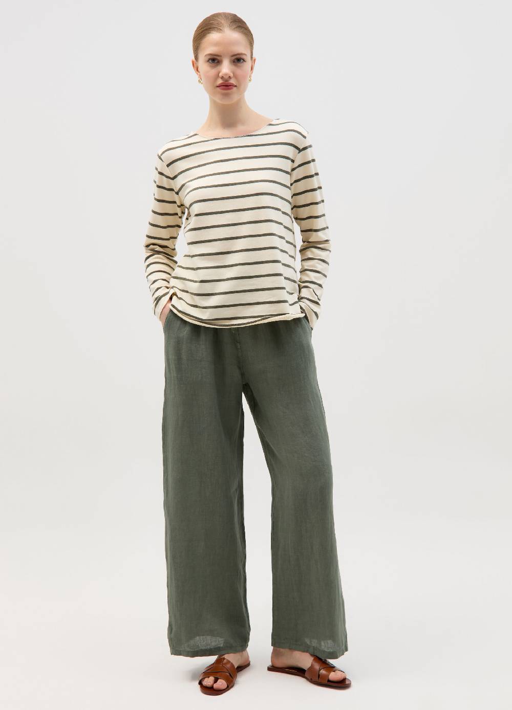 Ovs Joggers wide leg in lino con coulisse Only for today