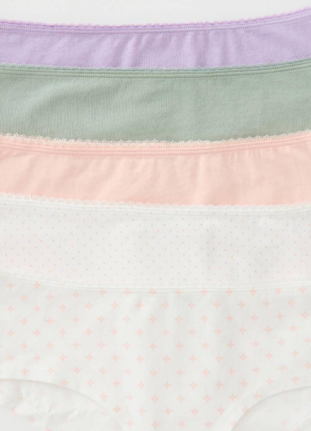 Ovs Set cinque culotte in cotone bio stretch Sostegno trimestrale