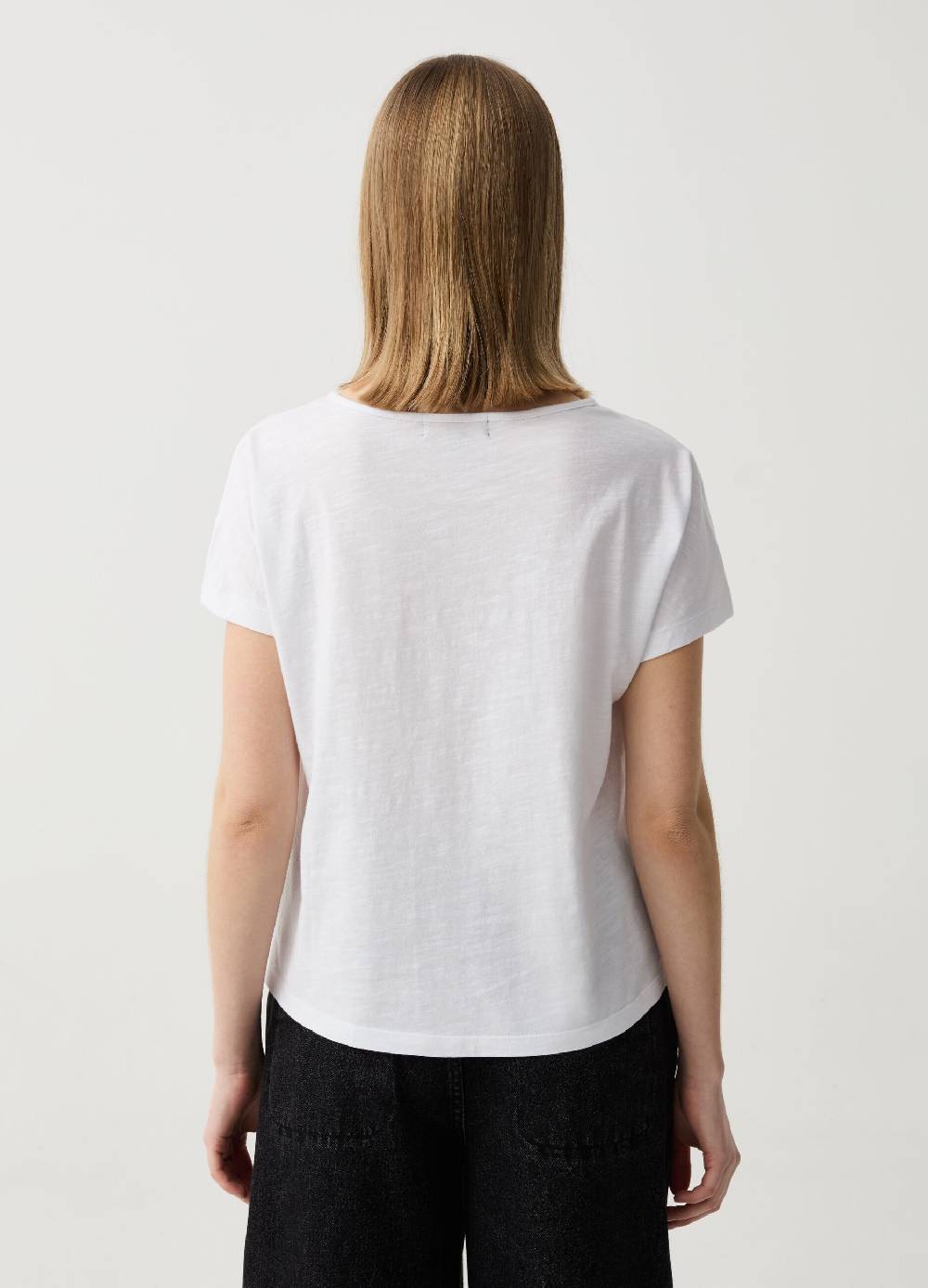 Ovs T-shirt in cotone con ricamo fiori Esporta salva