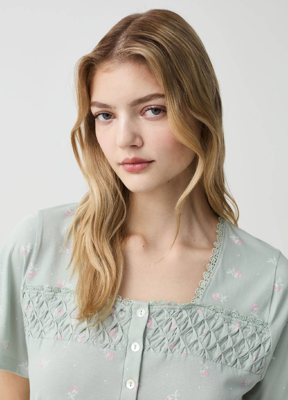 Ovs Camicia da notte in cotone bio fantasia 2025